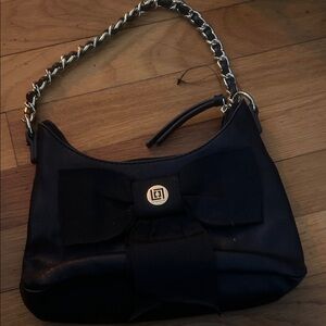 Liz Claiborne Elegant Black Bow Accent Women's Bag, NWOT
